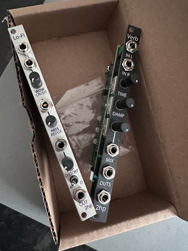 2hp VERB AND Lo-Fi Eurorack Audio Processing Modules (Black) image 1