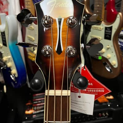 Fender FA-450CE 4-String Maple / Mahogany Acoustic Bass with Laurel Fretboard 3-Tone Sunburst image 6
