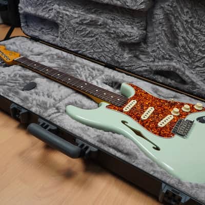 2024 Fender LTD American Pro II Thinline Surf Green Transparent Stratocaster FSR Limited Edition image 7