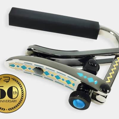 Shubb C1d Blue Diamond 50th Anniversary Limited Edition Capo for Steel String Guitar – 2" Curved Profile
