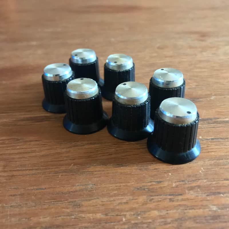 set of 7 Unbranded Amplifier control knobs - tube / valve amp / combo 1974 image 1