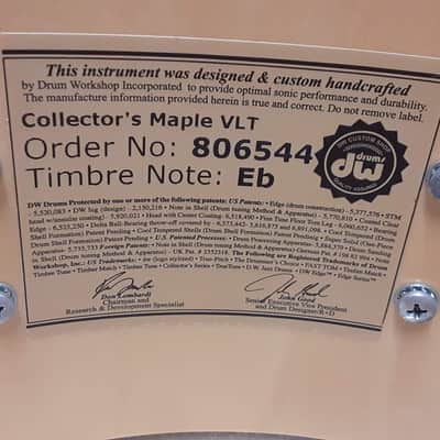 DW Collector's Maple VLT 14"x6" 10 lug snare - Natural Maple image 6