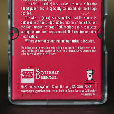 Seymour Duncan APH-1b Alnico II Pro Humbucker Pickup Bridge Zebra - Brand New! image 2