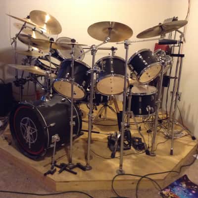 Tama Custom drums and Roland Electronic Drums Tama Swingstar and Rolan TD-10 2004-2009 - Black Carbon Fiber