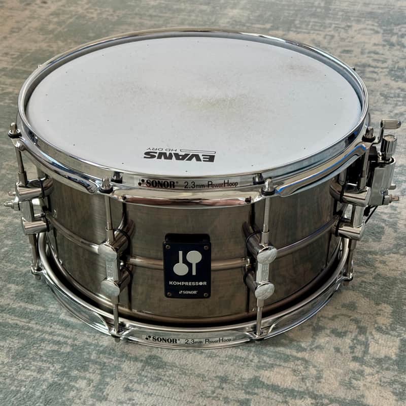 Sonor Kompressor 13x7" Brass Snare Drum 2023 - Present - Black Nickel image 1