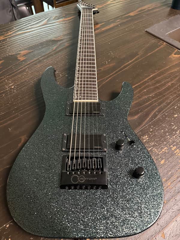 ESP LTD M-1007B 7-string Baritone Electric Guitar - Granite Sparkle Evertune image 1
