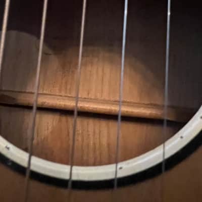 1934 Harmony Parlor Acoustic Guitar Sunburst image 7