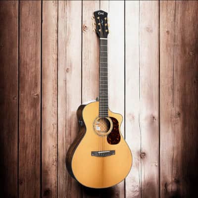 Cort Gold MC6 Ovangkol Acoustic-Electric Guitar w/Premium Gig-bag. Natural Gloss, B-Stock image 2