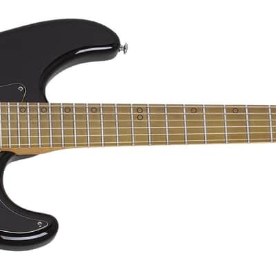 Schecter MV-6 Solidbody Electric Guitar, Gloss Black image 16