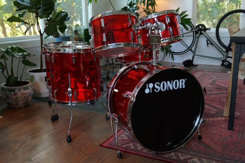 1979 Sonor Acryl Champion 6-Piece Drum Kit Red image 1