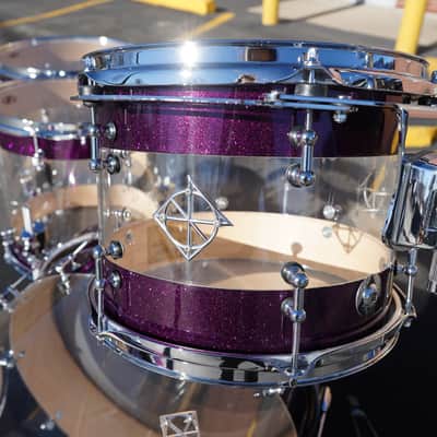 Dixon Artisan Select Proto - Maple/Acrylic 5pc Shell Pack - Deep Purple Sparkle Lacquer  | 12, 14, 14, 16, 22" image 6