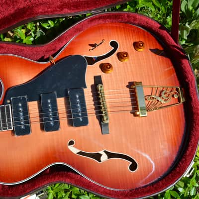 2015 Dean Seven Sound Palomino Route 66 Jazzbox/Bluesbox in Honey Sunburst w/New Gold Dunlop Straploks & a New Brown Crossrock Hardshell Case ~ Mint ! image 12