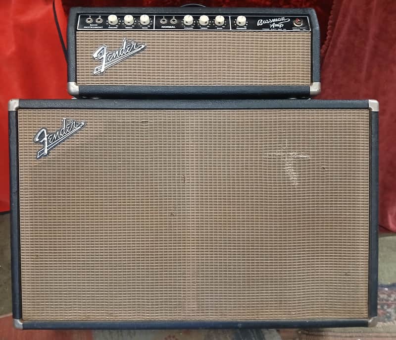 1964 Fender Bassman 6G6-B Tuxedo  Non-Rectifier Tube Amp With Piggyback Cabinet image 1