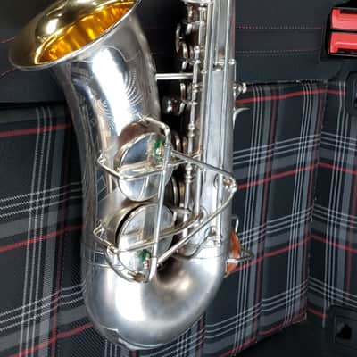 ultra-RARE silver Martin Handcraft Committee I pro alto sax overhauled art-deco city skyline search lights edition aka Mars attacks Earth image 15