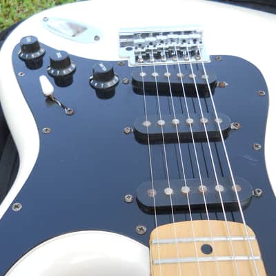 1980's C.F. Martin Stinger SSX Stratocaster, 6 String, White/Black, Nice Shape image 9