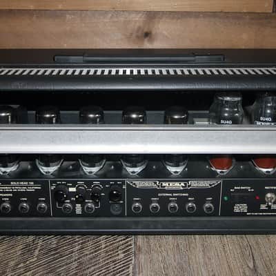 Mesa Boogie Solo Triple Rectifier Head 150W and 4x12 4FB Slant Cabinet Mid 2000s Black / White Mesh image 4