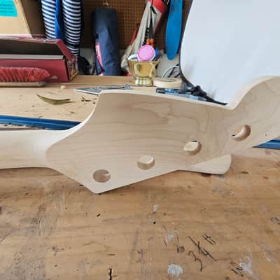 No Brand - 1Homemade other no name Modeled after Fender Jazz Neck 2000 - Wood color image 15