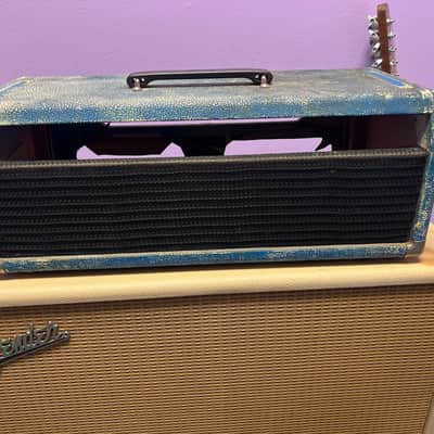 Fender Head Cab Bassman Amp  1961, 62,63  - Blonde / Smurf Blue image 1