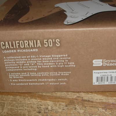 Seymour Duncan California 50's Pickguard Assembly (White) New with Warranty image 2