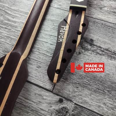 Havok Guitar Neck Wenge Flame Maple Ebony Board, Stainless Steel Frets , 22 Extra Jumbo Jescar Frets image 1