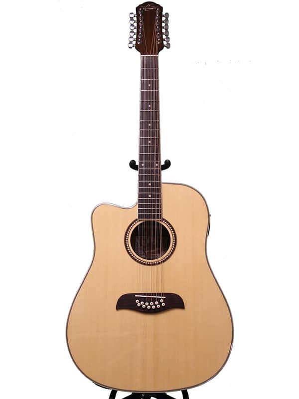 Oscar Schmidt OD312CELH Dreadnought Cutaway Style 12-Strings Acoustic-Electric Guitar - Left Handed image 1