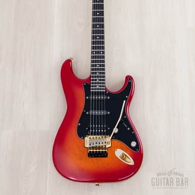 1988 Fender Pro Feel Stratocaster STR75 SSH Cherry Red Sunburst w/ Floyd Rose, Japan MIJ Fujigen image 2