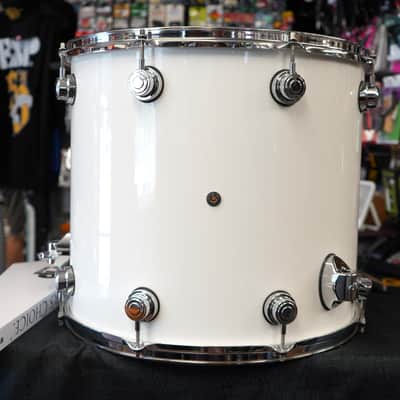 DW USA Collectors Series 16x18" Pure Maple SSC Shell With Ring's 18'' Floor Tom w/ Legs - Piano White Lacquer image 7