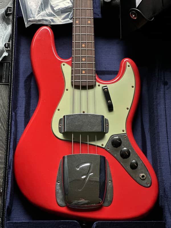 Immagine 2024 Fender Custom Shop 1963 Jazz Bass Journeyman Relic Fiesta Red Mint - 1