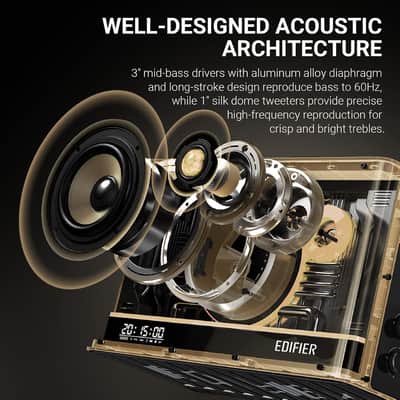 Edifier QD35 Tabletop Bluetooth Speakers, Splendid Light Effects, Black image 4