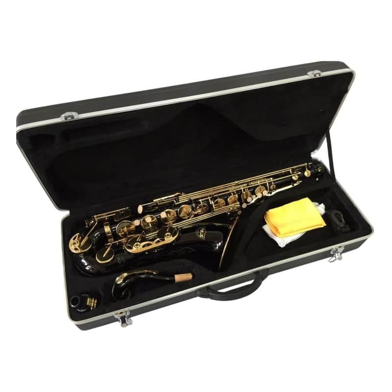 Black Lacquer Bb Tenor Saxophone – Professional-Style Tenor Sax with High F#, Case, Mouthpiece & Accessories image 1