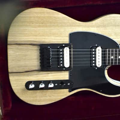 Custom Build Tele-Style HH w/Gibson Custombucker PUs - Black Limba Top, White Gloss Body image 2