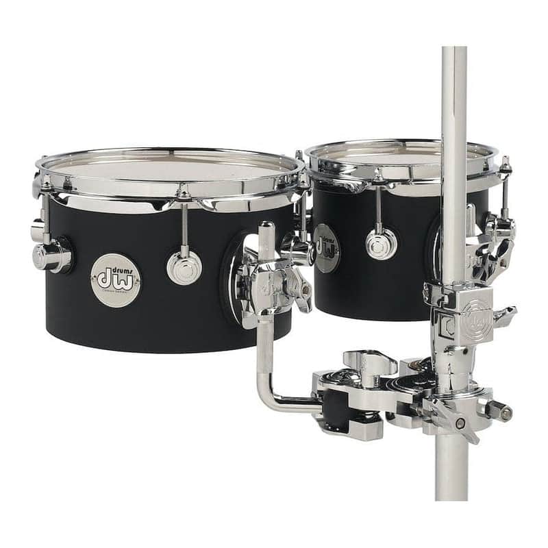 DW Design Concert Toms 6" & 8" Black Satin w/Mount image 1