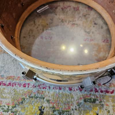 Slingerland 14x7" 3-ply Snare Drum in Yellow Marble Lacquer 1950s image 17