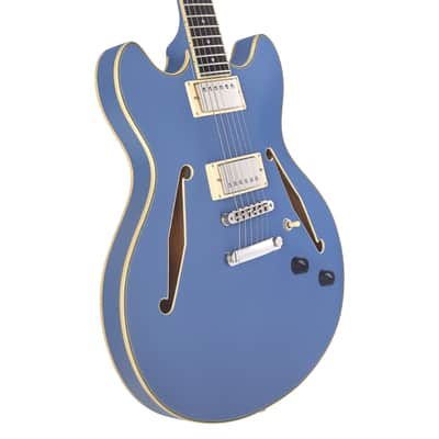 D'Angelico DAEDCTSLBSNS EXCEL DC TOUR Double Cutaway Semi-Hollow Body 3 Piece Maple/Walnut/Maple Neck 6-String Electric Guitar w/Gig Bag image 4