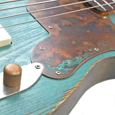 Offbeat Guitars "Priscilla" Bass - Nitro Relic Finish, Active EMG Music Man P/U, Patina Copper Guard image 3