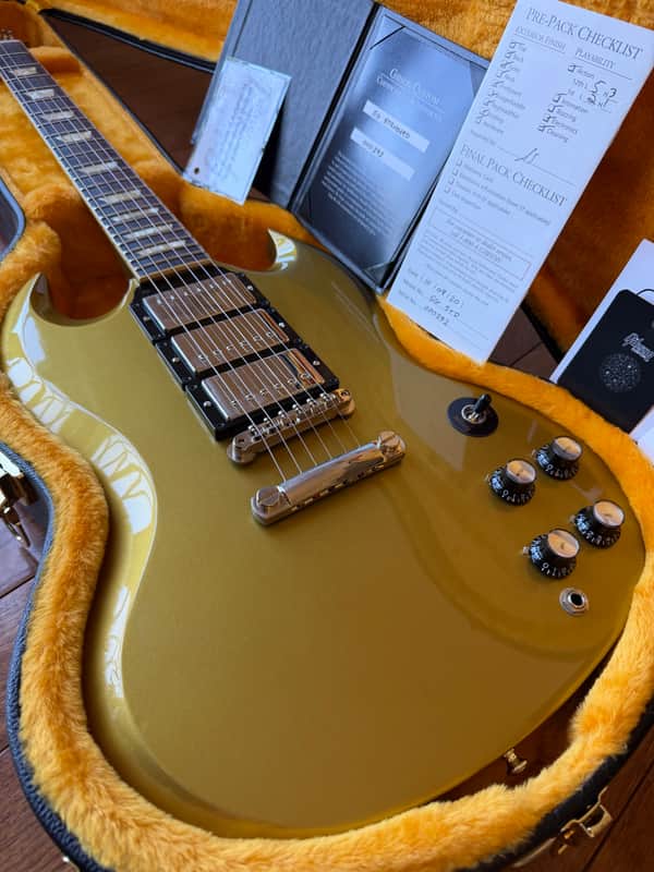 2020 Gibson Custom Shop SG Standard 3 Pickup Double Gold Factory Stinger - Gold Top