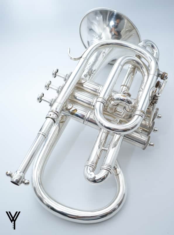 Boston Musical Instrument Company 3 Star Bb/A Cornet 1910 - Silver image 1