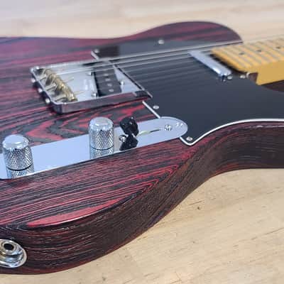 FENDER LMITED EDITION SANDBLASTED TELECASTER ELECTRIC GUITAR CRIMSON RED FINISH W/CASE image 6