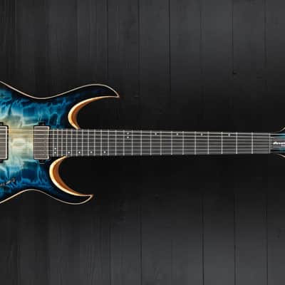 Mayones Duvell 7 Elite Curly Poplar - Turquoise Iris image 4