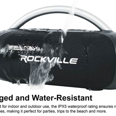 (2) Rockville RPB-D3 IPX5 Portable Bluetooth Speakers Boomboxes w/Wireless Link image 6