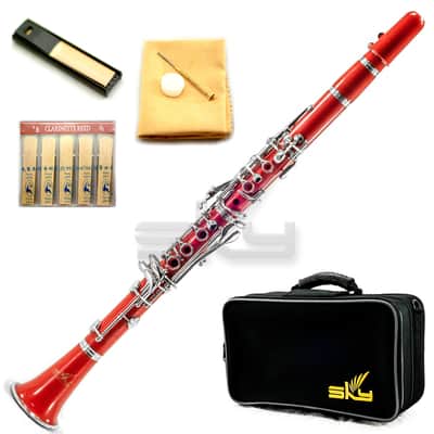 SKY Music High Quality Bb Red Clarinet Package German Style Nickle Silver Keys image 1