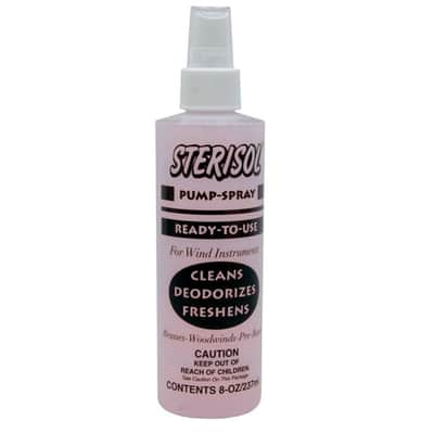 STERISOL® Brasswind & Woodwind Ready-to-Use PUMP-SPRAY Disinfectant Mouthpiece Cleaner & Freshener 8oz of "The Red Stuff"! Antibacterial Antiseptic Classroom Size image 1