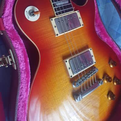 Solid Flame Maple Top Greco Egf-1800 Sunburst Super Real 1981 DryZ Brazilian Fretboard 1 piece body - Neck split - read descriptions image 6