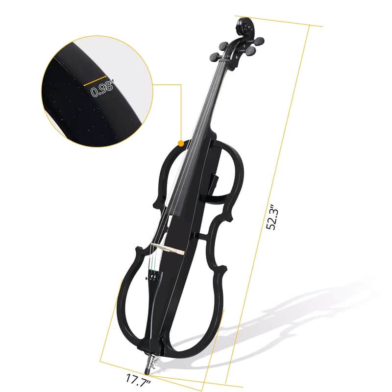 New 4/4 Quality Electric Cello Black Comb Set Case Bow Rosin image 1