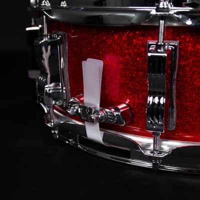 Mint Ludwig 5" x 14" Classic Maple Snare Drum, Red Sparkle image 2