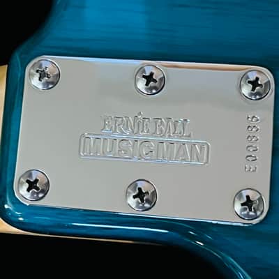 Ernie Ball Music Man StingRay 4 H with Maple Fretboard 1991 - 1998 - Translucent Teal image 7