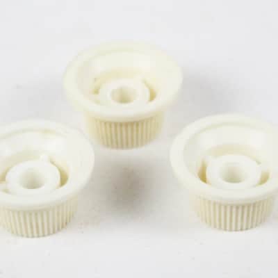 1970s-1980s Fender Stratocaster Strat White/Cream Volume/Tone Knob Set ~VINTAGE~ image 4