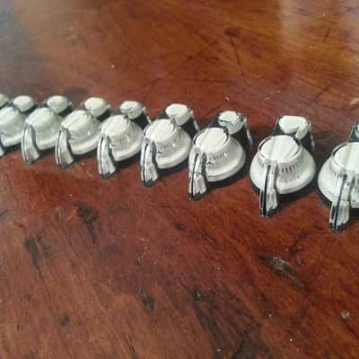 JAT CUSTOM GUITAR PARTS (20) Set Screw Chicken Head Knobs for Amps, Pedals or Guitars White / Black image 1