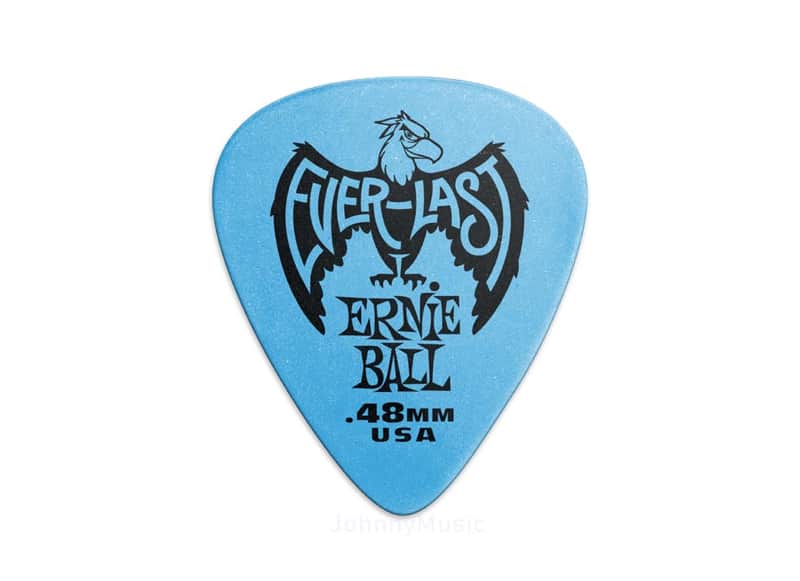 .48mm Blue Everlast Picks 12-Pack Non-Slip Textured Delrin, world standard shape / specifications image 1