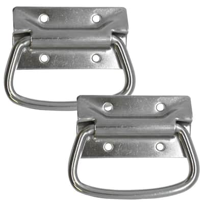 2 Pack of Chrome Surface Mount PA DJ Chest Case Handles image 1